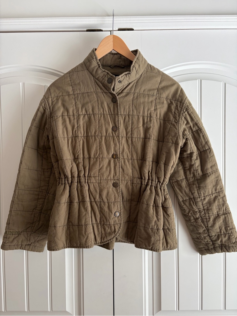 AllSaints Pauline Cotton Quilted Liner Jacket Army Green Women's Size 0